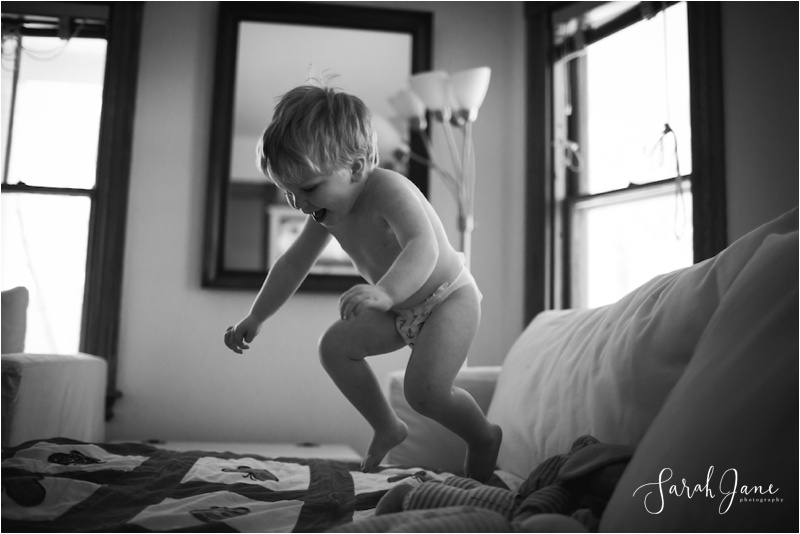 Jumping on the bed New Hampshire family pictures