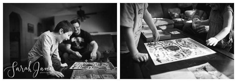 Family playing Candyland