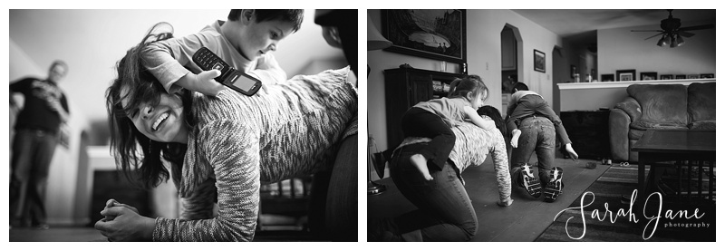 Family playing in the living room Sarah Jane Photography