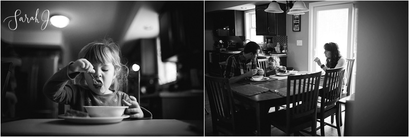 Family eating a meal together