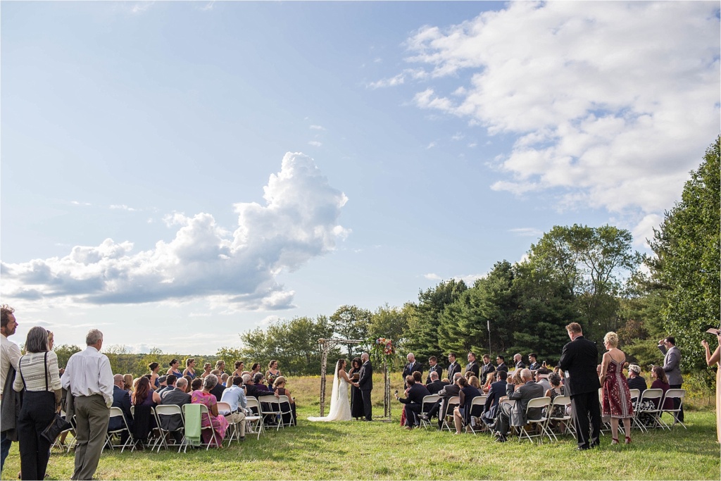 Wedding Ceremony in field at Gisland Farm Maine