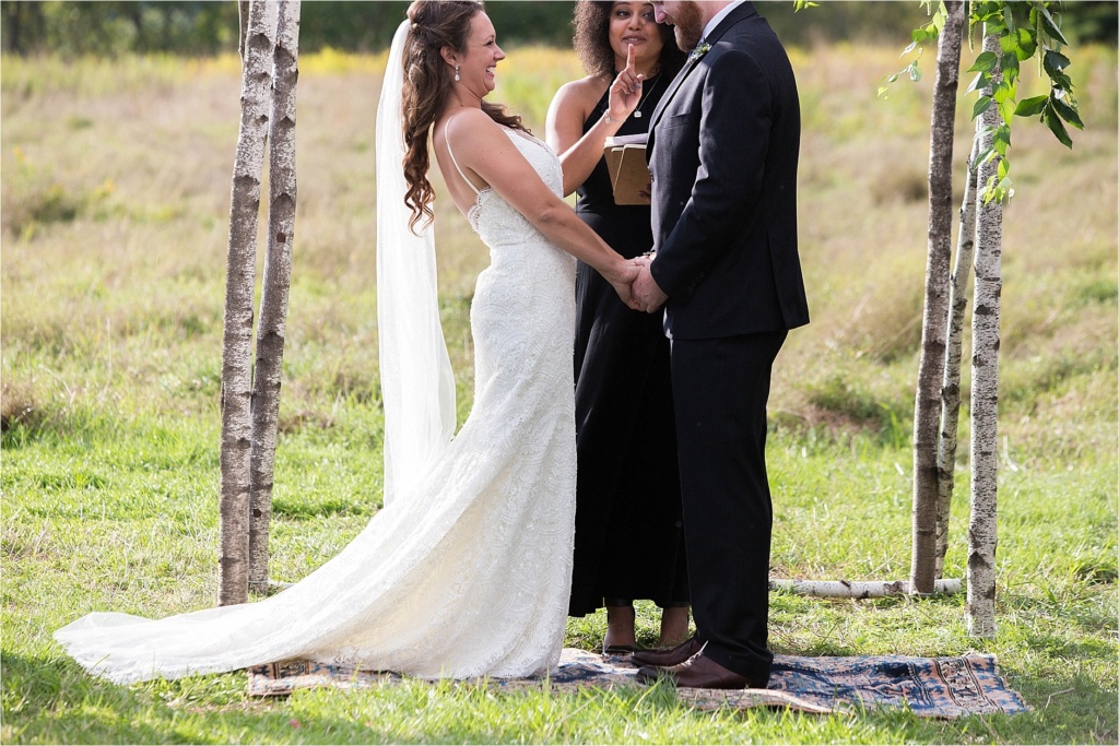 Maine Wedding Ceremony Kissed too soon Gisland Farm