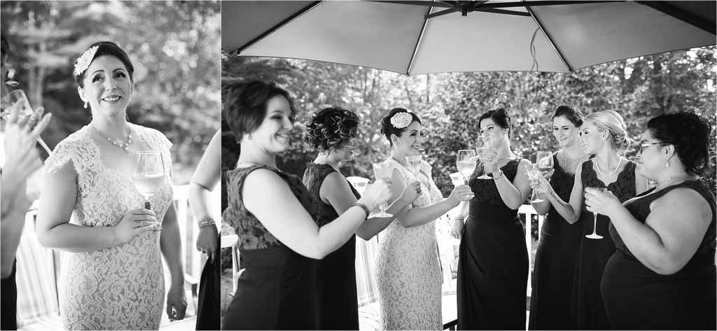 bride and bridesmaids maine wedding photography
