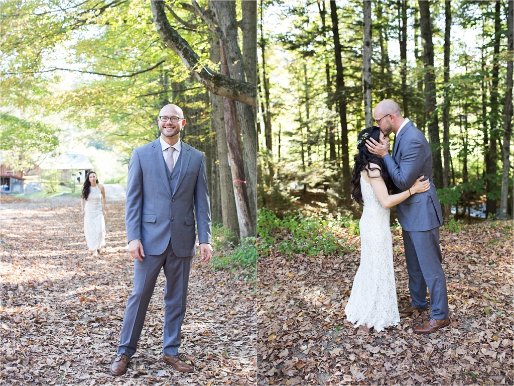 New Hampshire Wedding Photography First Look Stonewall Farm
