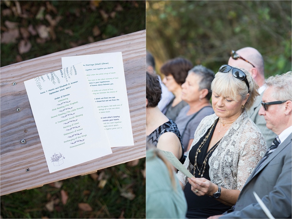Wedding Program Stonewall Farm