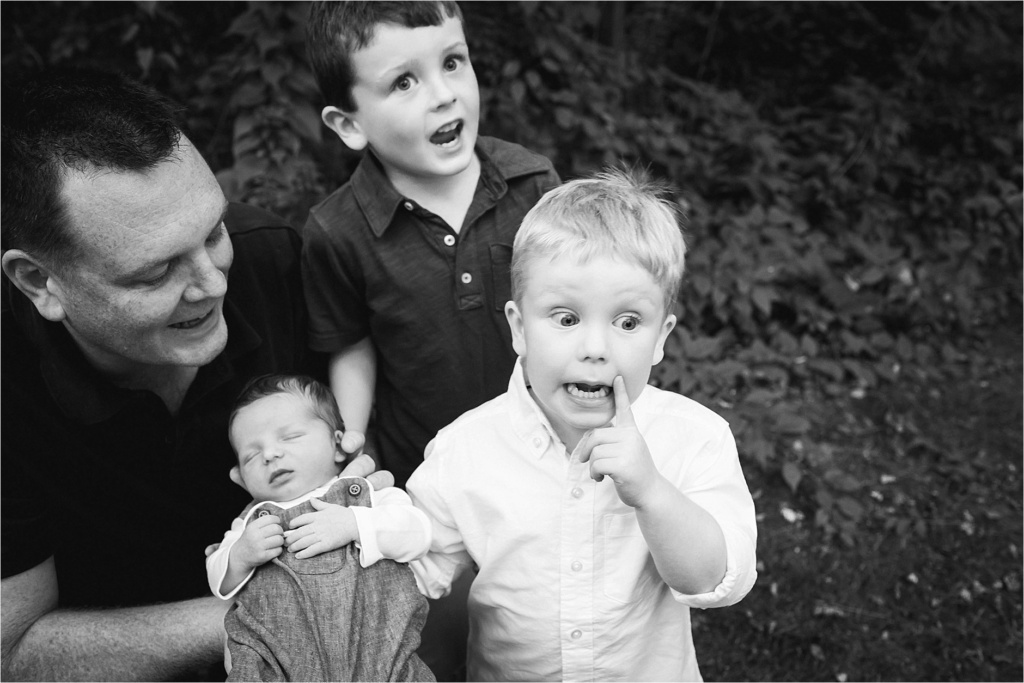 Funny Faces Black and White Portrait Portsmouth New Hampshire Family Pictures