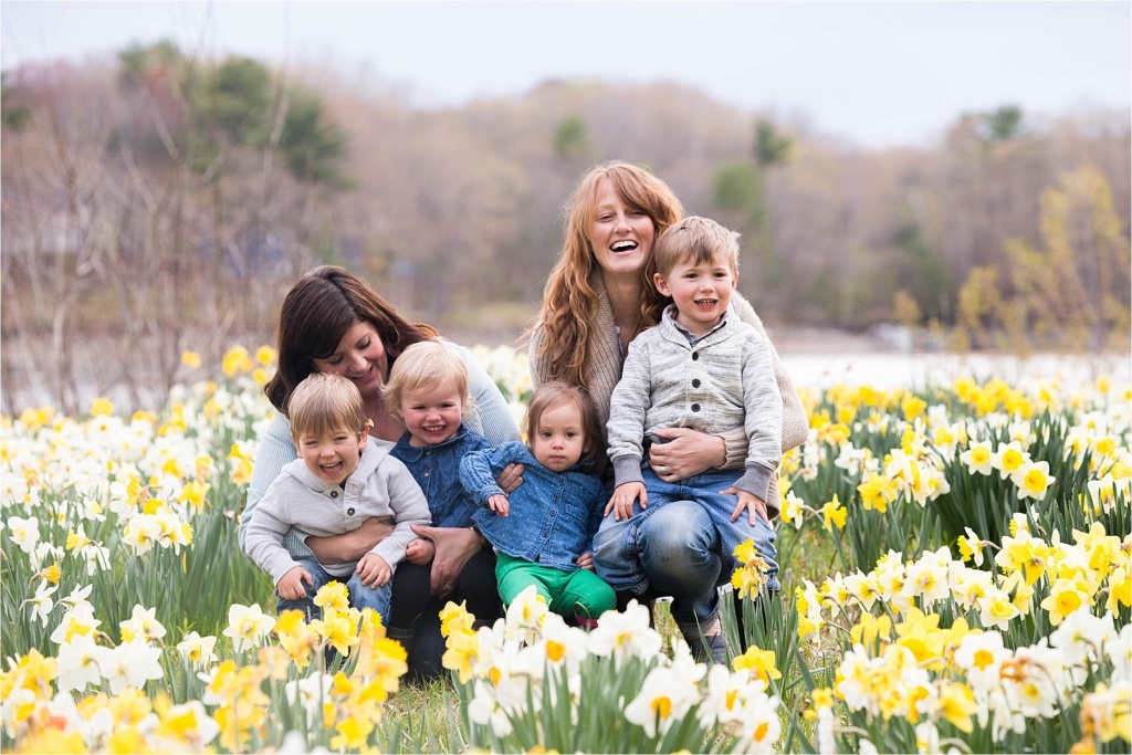 Best Friend Session in a Field of Daffodils Saco Maine