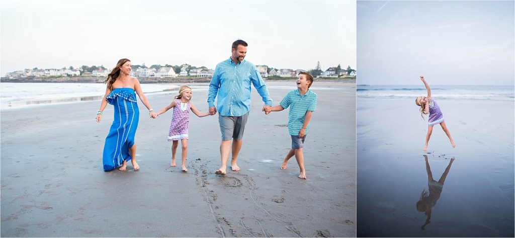 Texas Family in Maine at Short Sands Beach York Maine at Sunset Family Photographer Maine