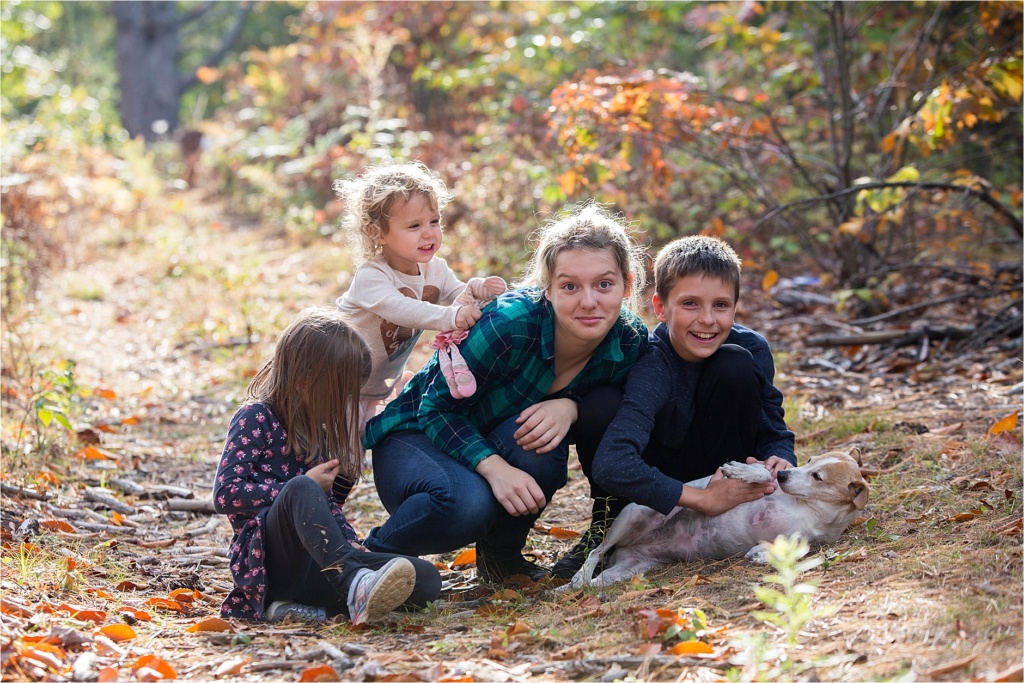 Photo of siblings in the autumn fall Sarah jane photography Maine