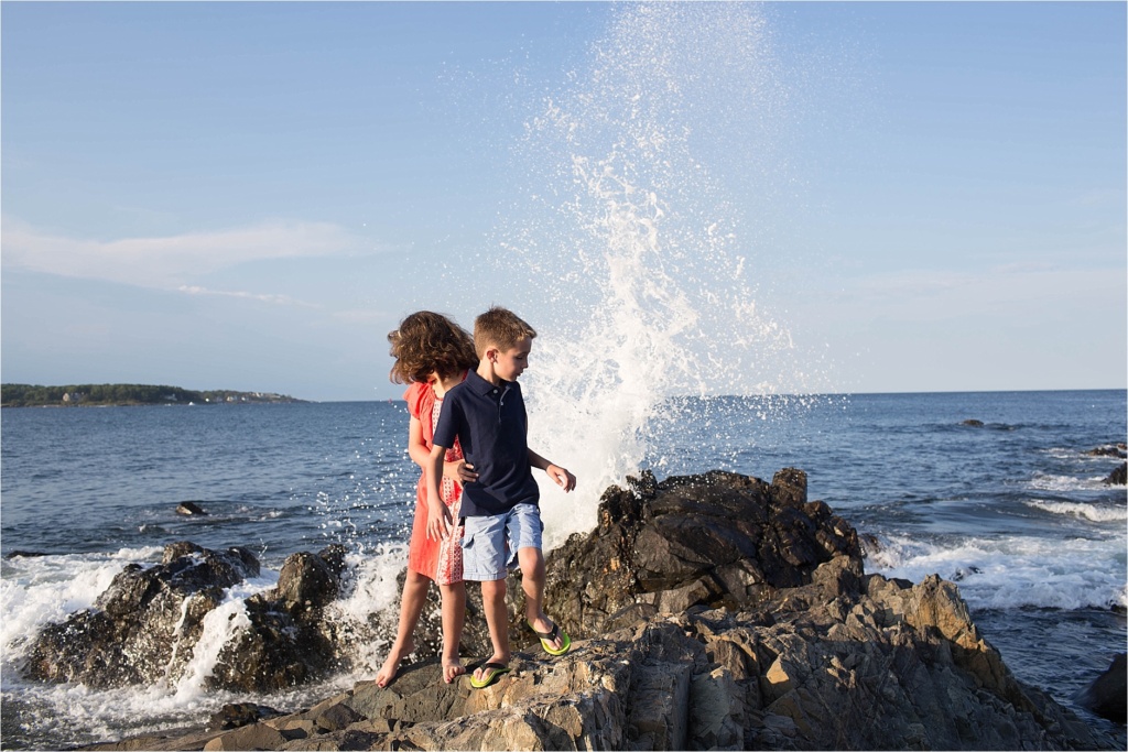 York Maine Family Portrait Rogue Wave brother and sister Summer Sarah Jane photography