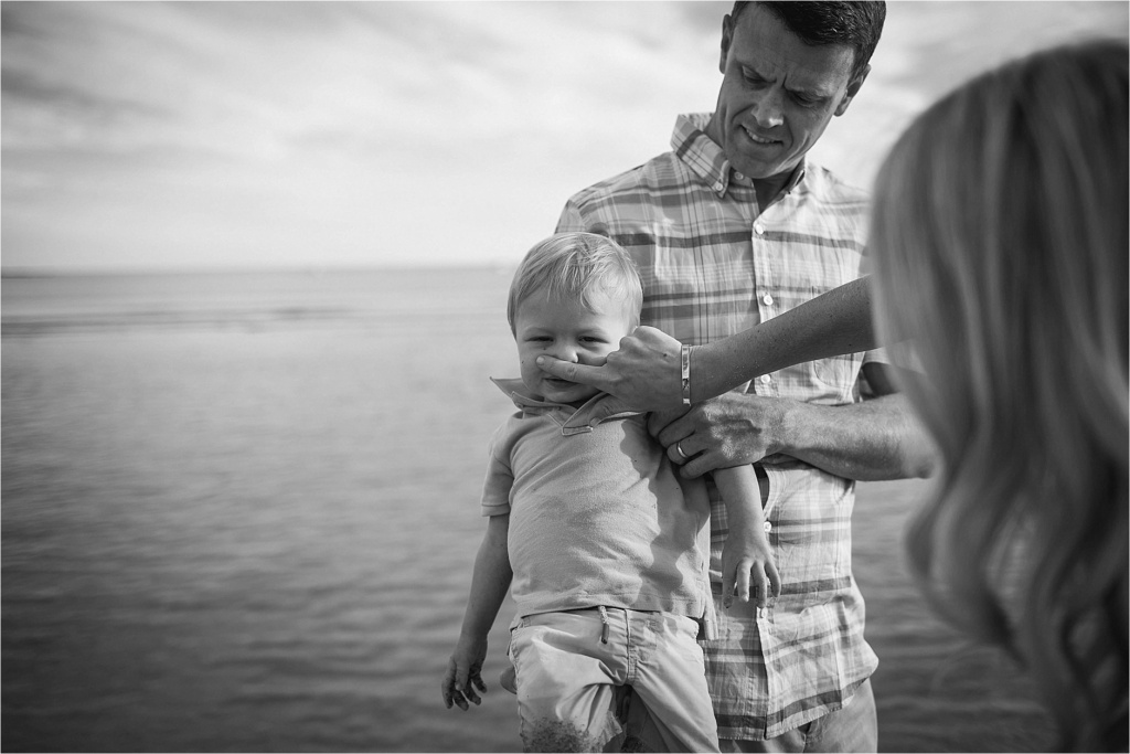 Toddler on Goose Rocks Beach boogers