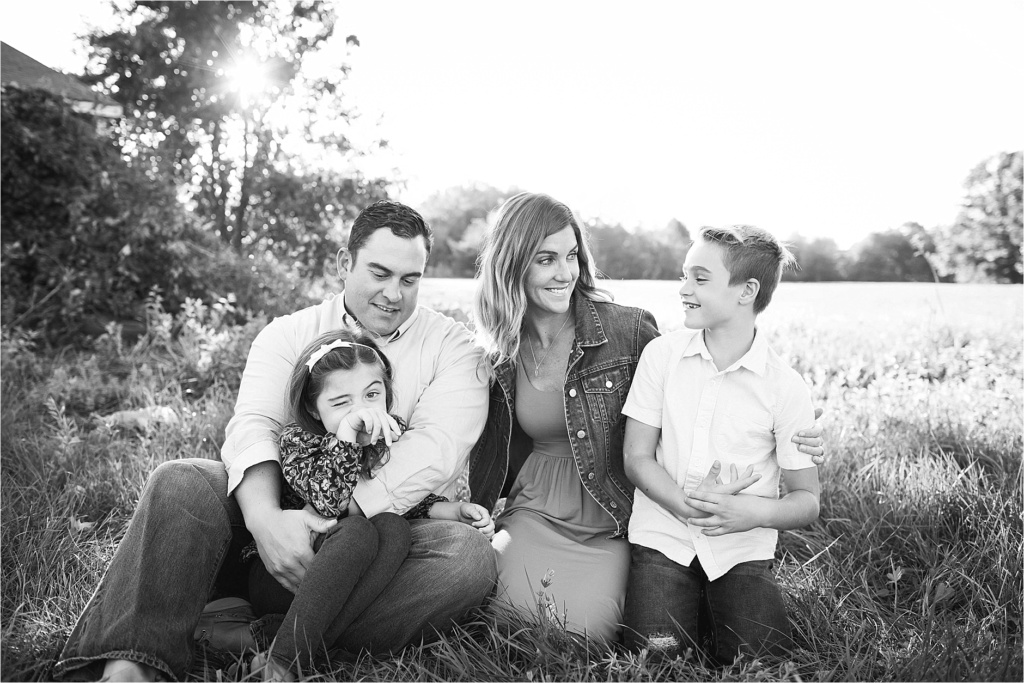 Saco maine Family Portrait Photo in a Field Sarah Jane Photography