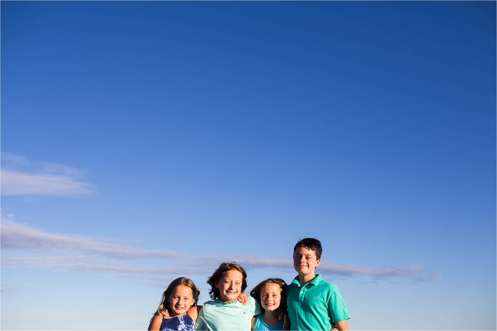 Siblings Old Orchard Beach at Sunset Maine Family Photographer