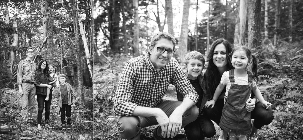 Black and white photograph of family, Freeport Maine, Maine Family Photographer