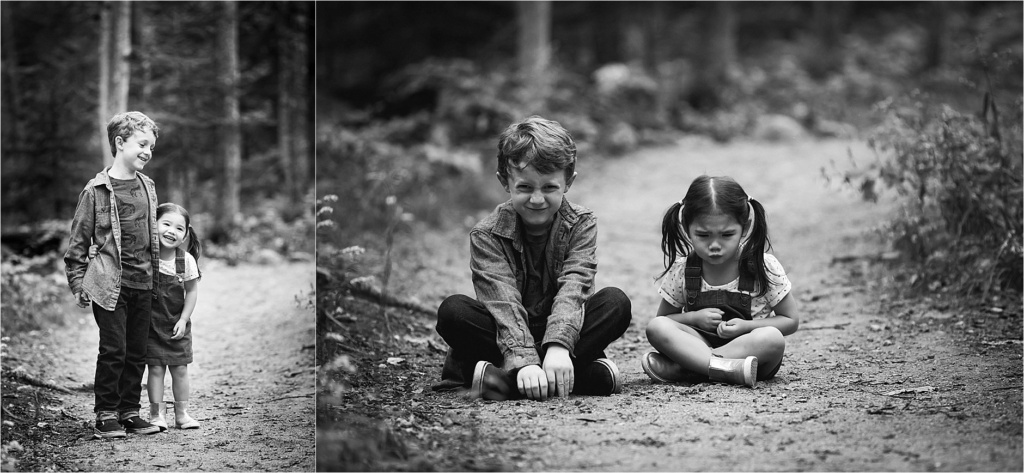 kids makes silly faces during portrait session Maine Family Photographer, Freeport Maine Photographer,