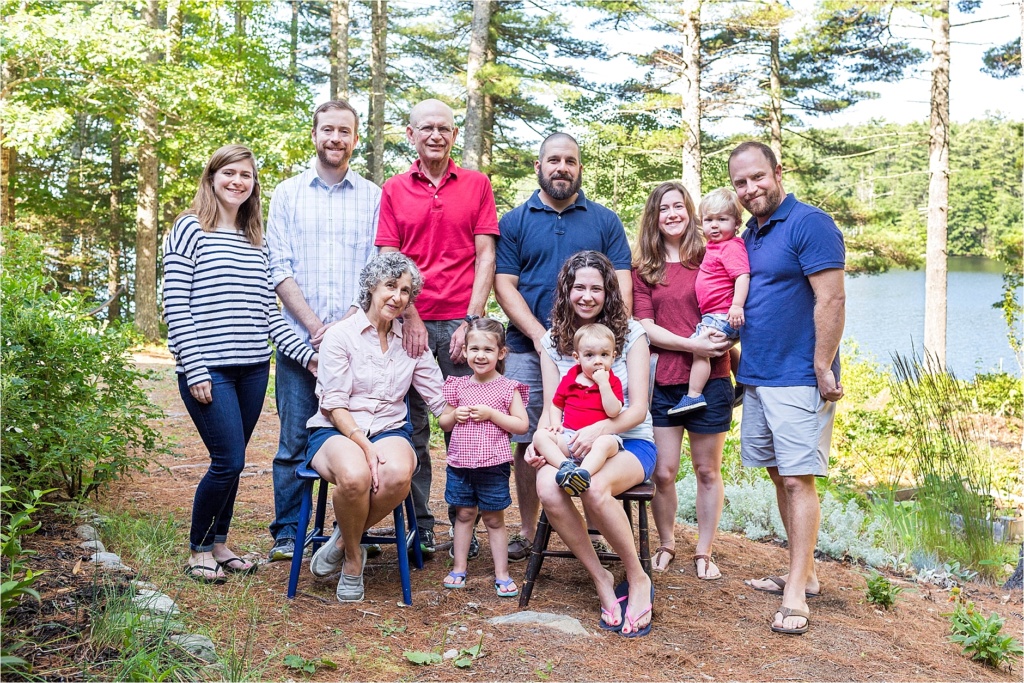 Three Generation Family Portrait at Damariscotta Lake Maine