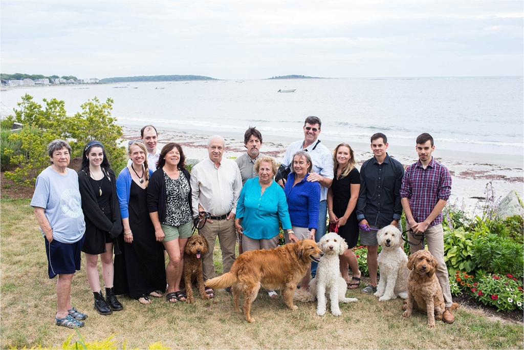 Family Portrait at Goose Rocks Beach Home with dogs