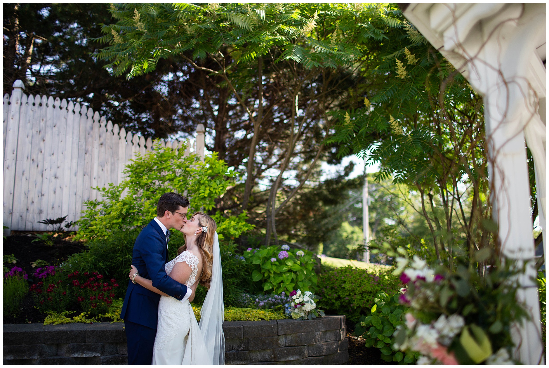 Bride and Groom Portrait at Inn on Peaks Island Wedding Photographer