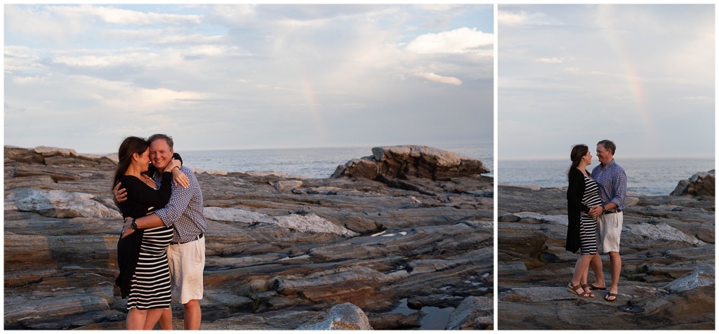 Rainbow at Maternity Session at Pemaquid Point Lighthouse