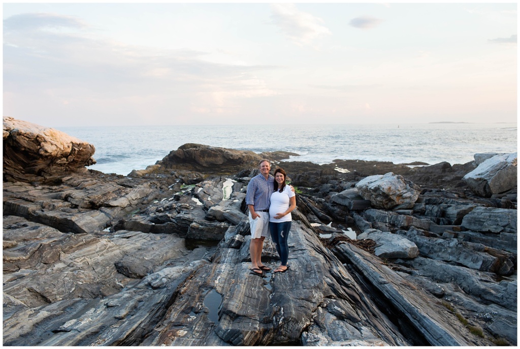 Pemaquid Point Lighthouse Maternity Session Maine Family Photographer