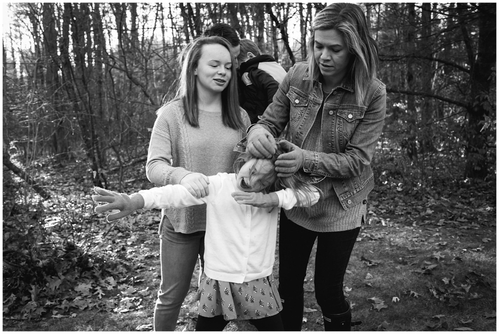 Black and white family portrait falmouth maine