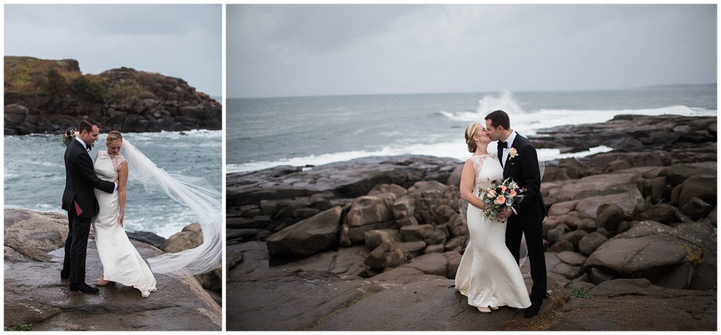 York Maine Wedding couple at Nubble Lighthouse