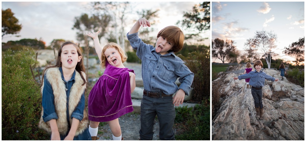 Fort Williams silly photo of kids Southern Maine Family Photographer