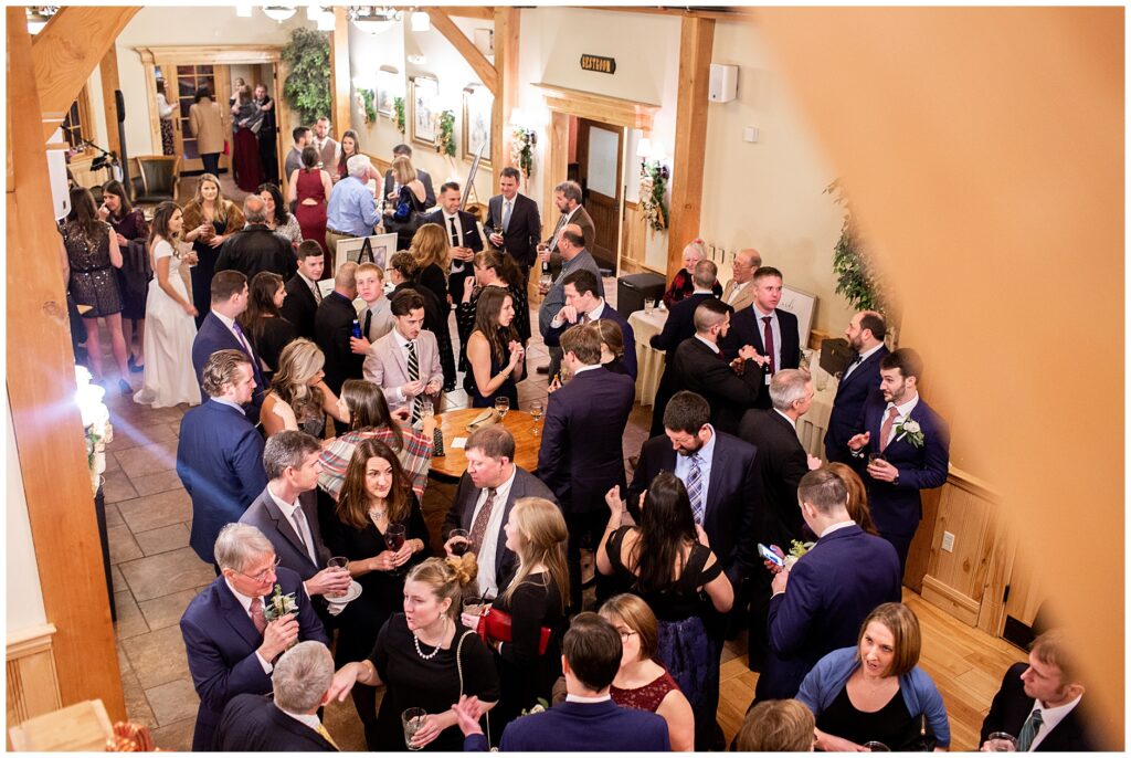 Cocktail Hour at a Wedding at the Red Barn at Outlook Farm | South Berwick Maine