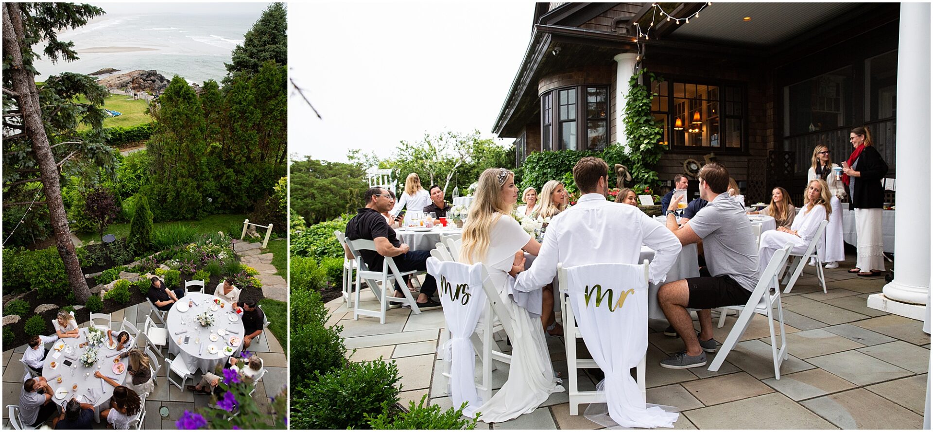 Small summer wedding in Ogunquit backyard